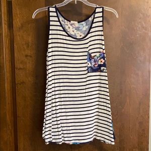 Striped and floral tank